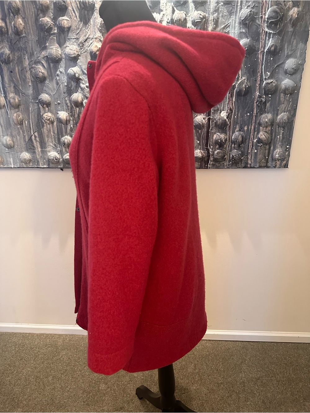 Morado Medium Red Hooded Coat 18” PTP - Picture 13 of 16
